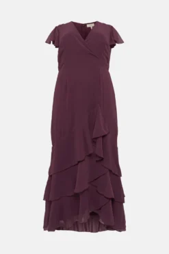 Coast Plus Size Ruffle Hem Tiered Maxi Dress -Coast Shop acc00195 berry xl 3