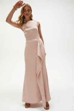 Coast Premium Ruffle Skirt Cowl Back Maxi Dress -Coast Shop acc00973 blush xl 2