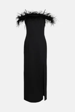 Coast Premium Feather Bardot Maxi Dress -Coast Shop acc01098 black xl 3