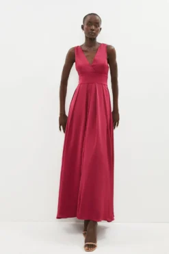 Coast Full Skirted Satin Bridesmaid Maxi Dress