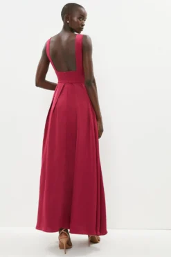 Coast Full Skirted Satin Bridesmaid Maxi Dress -Coast Shop acc01168 aubergine xl 2