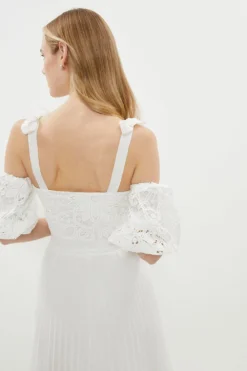 Coast Crochet Lace Puff Sleeve Tie Shoulder Top -Coast Shop acc01174 ivory xl 2