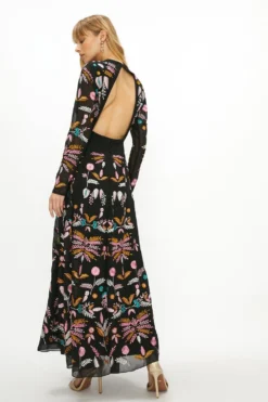 Coast Statement Embroidered Maxi Dress -Coast Shop acc01218 black xl 2