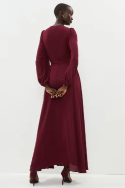 Coast Belted Maxi Wrap Dress -Coast Shop acc01226 aubergin xl 2