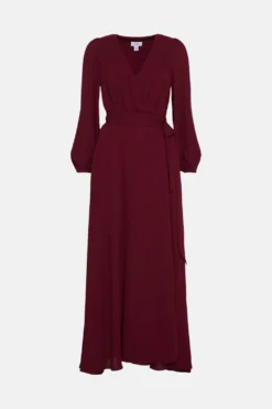 Coast Belted Maxi Wrap Dress -Coast Shop acc01226 aubergin xl 3