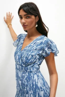 Coast Printed Tiered Hem Ruffle Maxi Dress -Coast Shop acc01301 blue xl 1