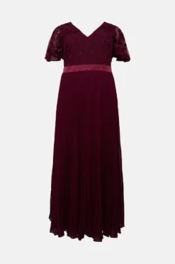 Coast Plus Size V Neck Embroidered Maxi Dress 7 Coast Plus Size V Neck Embroidered Maxi Dress -Coast Shop acc01426 aubergine xl 3