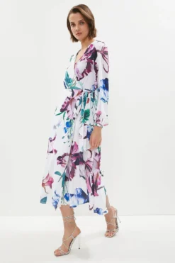 Coast Printed Midi Wrap Dress