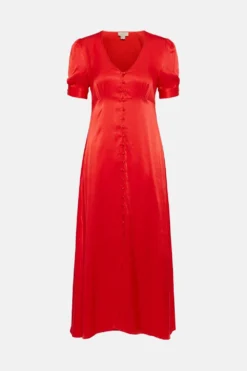 Coast Button Up Satin Maxi Dress -Coast Shop acc01591 red xl 3