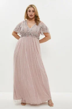 Coast Plus Size Cold Shoulder Embellished Maxi Dress