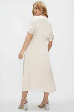 Coast Plus Size Button Up Satin Maxi Dress -Coast Shop acc01619 champagne xl 2