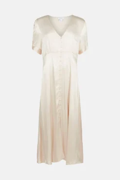 Coast Plus Size Button Up Satin Maxi Dress -Coast Shop acc01619 champagne xl 3