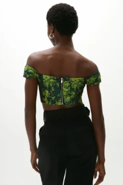 Coast Square Neck Jacquard Top 6 Coast Square Neck Jacquard Top -Coast Shop acc02159 green xl 2