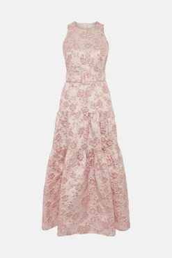 Coast Premium Jacquard Tiered Belted Midaxi Dress -Coast Shop acc02372 baby20pink xl 3