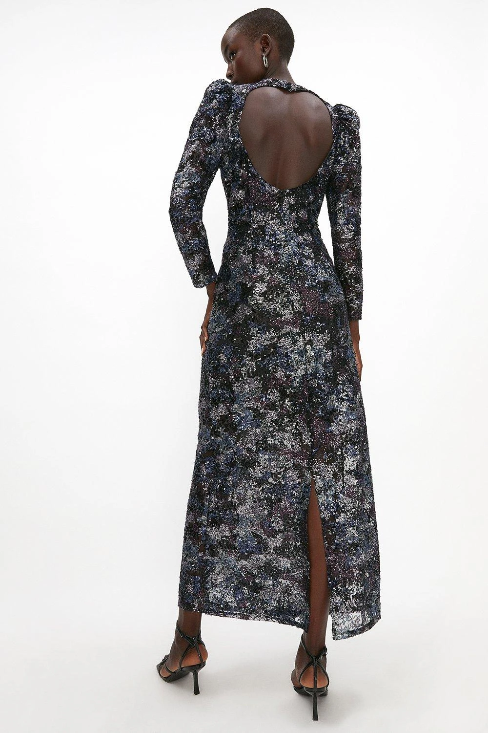 Coast Long Sleeve Sequin Maxi Dress 3 Coast Long Sleeve Sequin Maxi Dress - Image 3