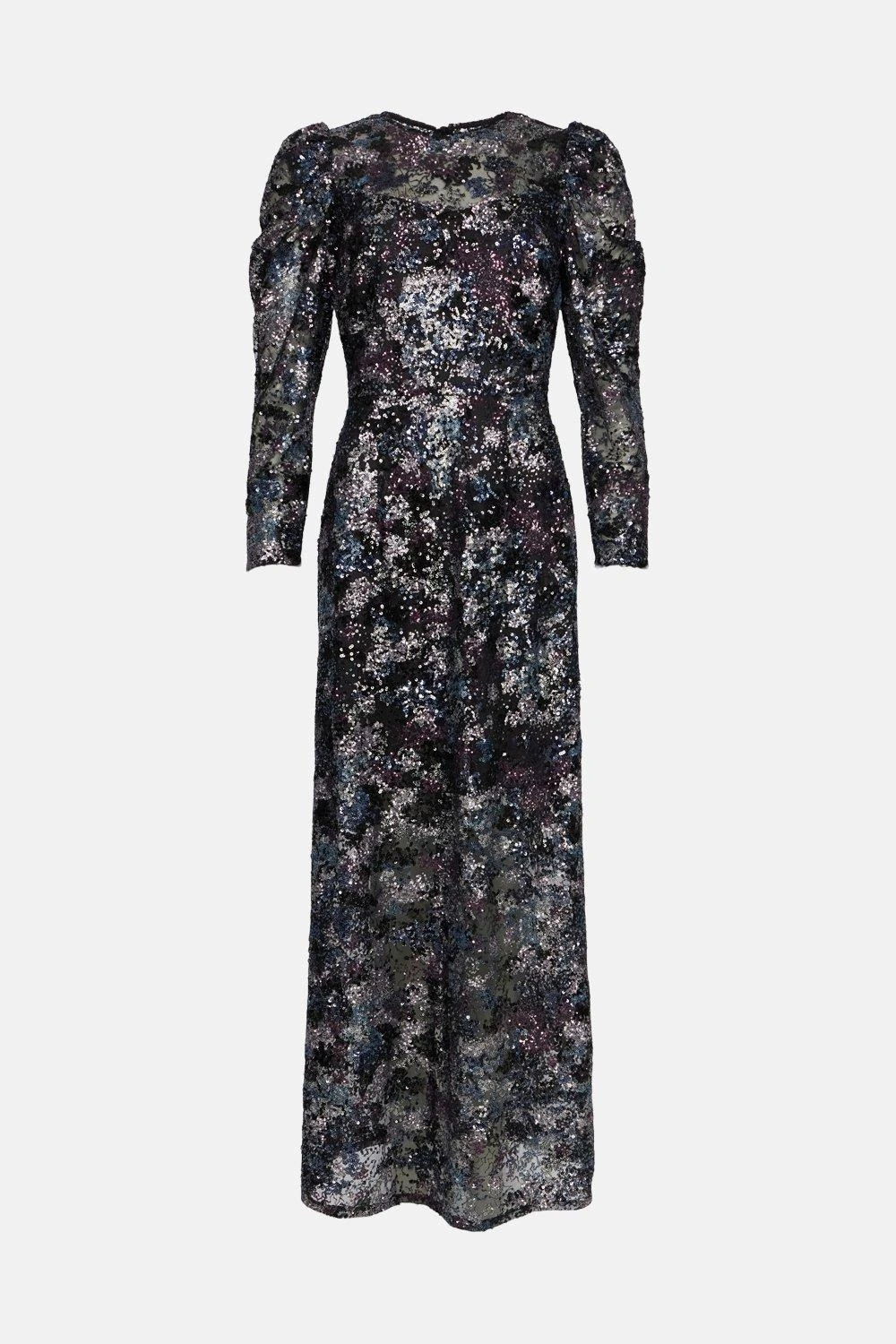 Coast Long Sleeve Sequin Maxi Dress 4 Coast Long Sleeve Sequin Maxi Dress - Image 4