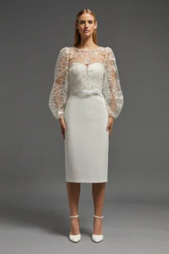 Coast Slash Neck Blouson Sleeve Top