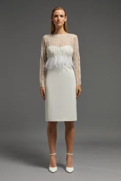 Coast Long Sleeve Feather Hem Top