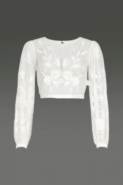 Coast Embellished Puff Long Sleeve Top -Coast Shop acc03101 ivory xl 3 1