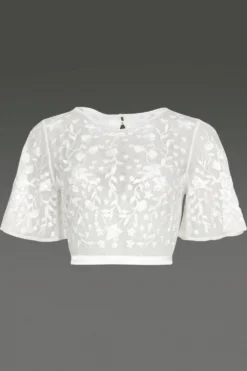 Coast Flare Sleeve Crop Top -Coast Shop acc03104 ivory xl 3 1