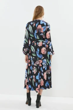 Coast Printed Midaxi Wrap Dress -Coast Shop acc03188 black xl 2
