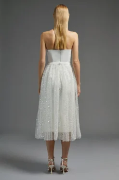 Coast Embellished Overlay Skirt -Coast Shop acc03280 ivory xl 2