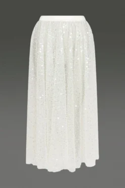 Coast Embellished Overlay Skirt -Coast Shop acc03280 ivory xl 3 1