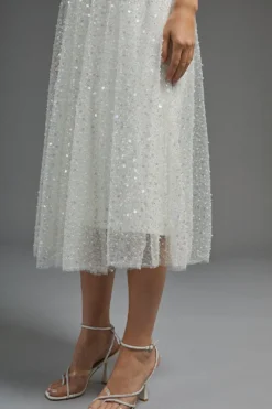 Coast Embellished Overlay Skirt -Coast Shop acc03280 ivory xl 5