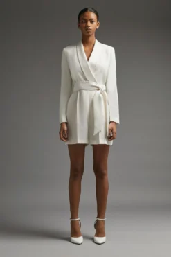 Coast Blazer Wrap Playsuit With Belt
