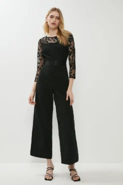 Coast Embroidered Top Wide Leg Jumpsuit
