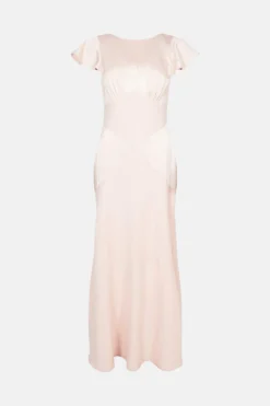 Coast Satin Mix Seamed Maxi Dress -Coast Shop acc03500 blush xl 3