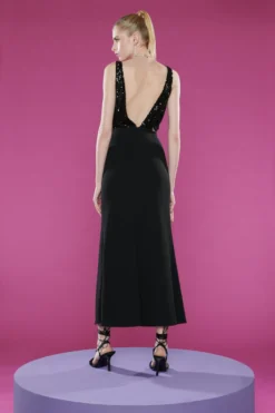 Coast Sequin V Neck Fishtail Dress -Coast Shop acc03508 black xl 2 scaled