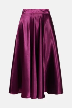 Coast Structured Satin Midi Skirt -Coast Shop acc03512 aubergine xl 3