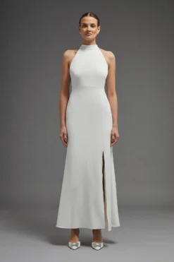 Coast Premium Halterneck Fishtail Maxi Bow Dress