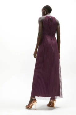 Coast All Over Pleated Bridesmaid Maxi Dress -Coast Shop acc95325 berry xl 2