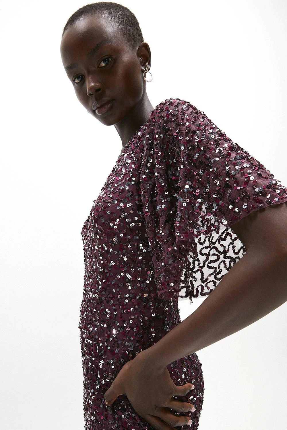 Coast Sequin Angel Sleeve Maxi Dress 2 Coast Sequin Angel Sleeve Maxi Dress - Image 2