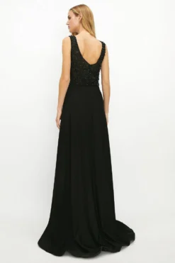 Coast Beaded Satin Maxi Dress -Coast Shop acc99374 black xl 2 1