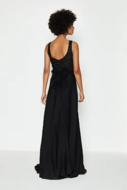 Coast Beaded Satin Maxi Dress -Coast Shop acc99374 black xl 3