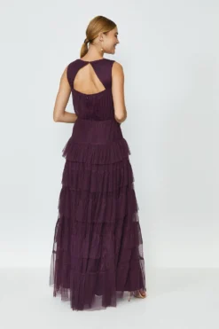 Coast Tulle Tiered Maxi Dress -Coast Shop acc99608 berry xl 2