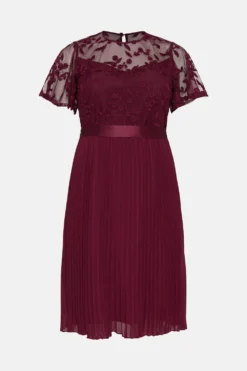 Coast Plus Size Flare Sleeve Embroidered Dress -Coast Shop bcc00009 aubergine xl 3