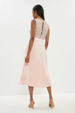 Coast Satin Pleated Midi Skirt -Coast Shop bcc00051 blush xl 2