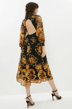 Coast Open Back Full Skirt Lace Dress -Coast Shop bcc00082 multi xl 2