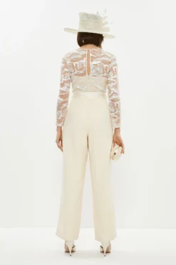 Coast Lace Long Sleeve Jumpsuit -Coast Shop bcc00093 white xl 2