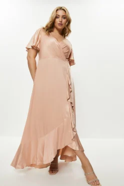 Coast Plus Size Angel Sleeve Wrap Front Maxi Dress