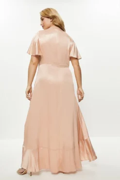 Coast Plus Size Angel Sleeve Wrap Front Maxi Dress -Coast Shop bcc00135 blush xl 2