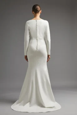 Coast Deep V Maxi Dress With Train -Coast Shop bcc00140 ivory xl 2 scaled