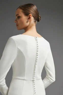 Coast Deep V Maxi Dress With Train -Coast Shop bcc00140 ivory xl 5 scaled