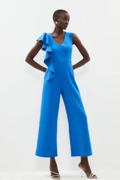 Coast Mega Frill Scuba Wide Leg Jumpsuit