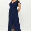 Coast Plus Size Cold Shoulder Wrap Front Dress