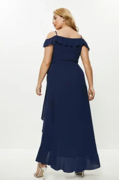 Coast Plus Size Cold Shoulder Wrap Front Dress -Coast Shop bcc00271 navy xl 2